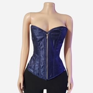Daisy Corsets Strapless Navy Zip-Front Corset Top